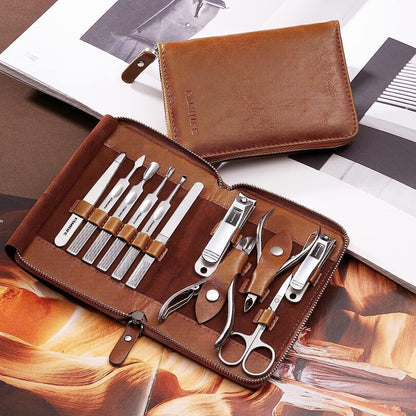 FAMILIFE Stainless Steel Manicure Set 11-in-1 Professional Nail Clipper Kit