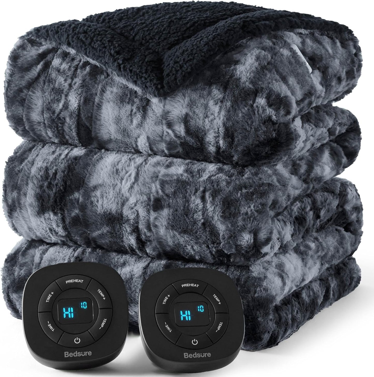 Bedsure Heated Blanket Throw Blanket with Preheat Function - Fast Heating Electric Blanket, Soft Flannel Throw with 6 Time Settings(Up to 10H), 6 Heating Settings, Gifts for Grandma (50"x60", Cream)