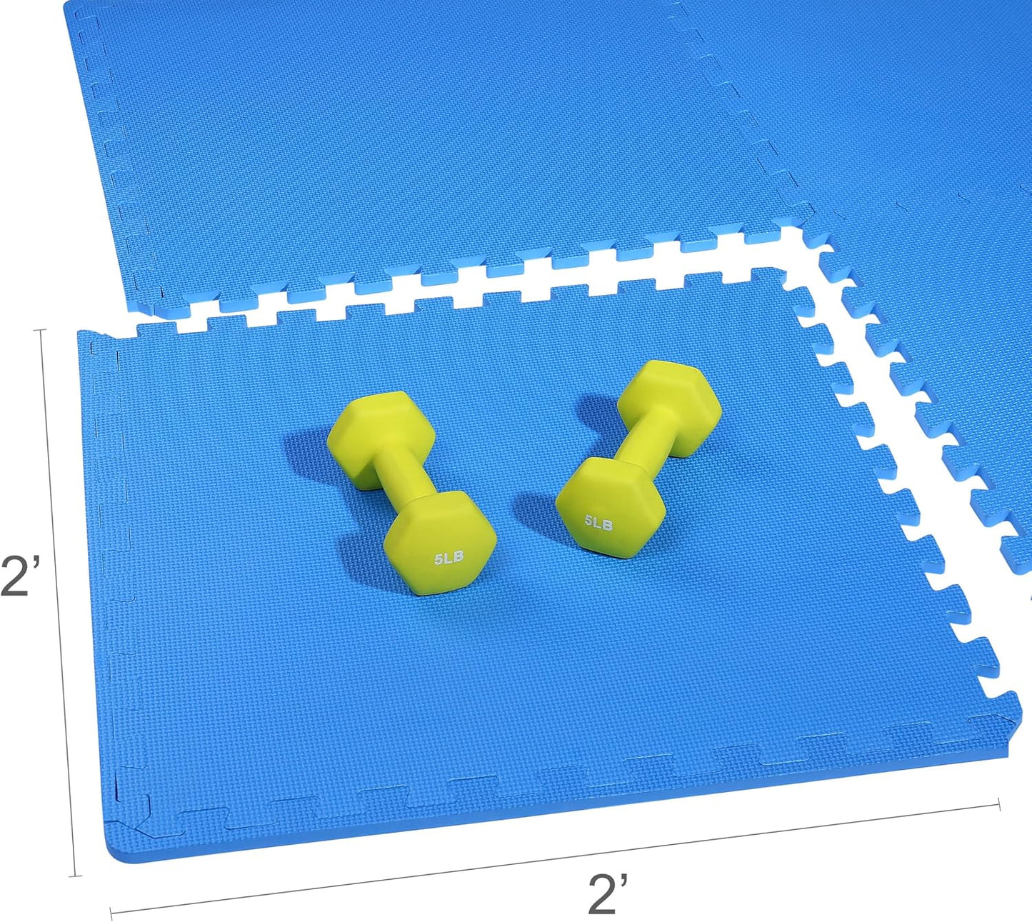 BalanceFrom Puzzle Exercise Mat 1/2" Thick, EVA Interlocking Foam Floor | Tiles for Home Gym, Mat for Home Workout Equipment, Floor Padding for Kids, Black, 24 in x 24 in x 1/2 in, 144 Sq Ft-36 Tiles