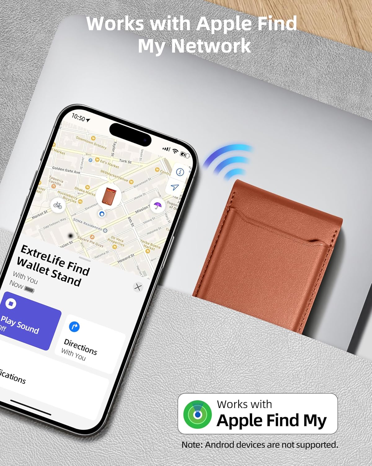 ExtreLife for Magsafe Wallet, Works with Apple Find My, 6 Cards Holder