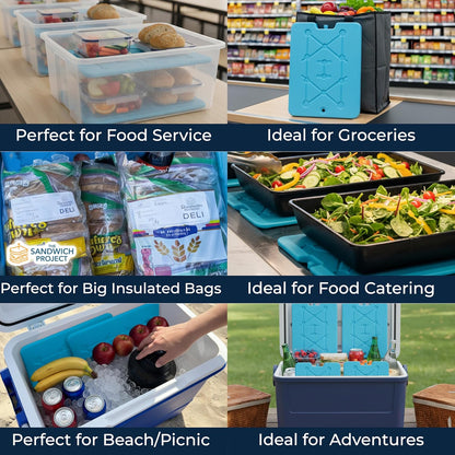 Kona XXL Ice Packs for Coolers – 2 lb Reusable Slim Freezer Packs, Long-Lasting Dry Ice Alternative for Cooler Bags, 13×10 Inch, Fast Freeze (-5 °C), Available in Multiple Pack Quantities