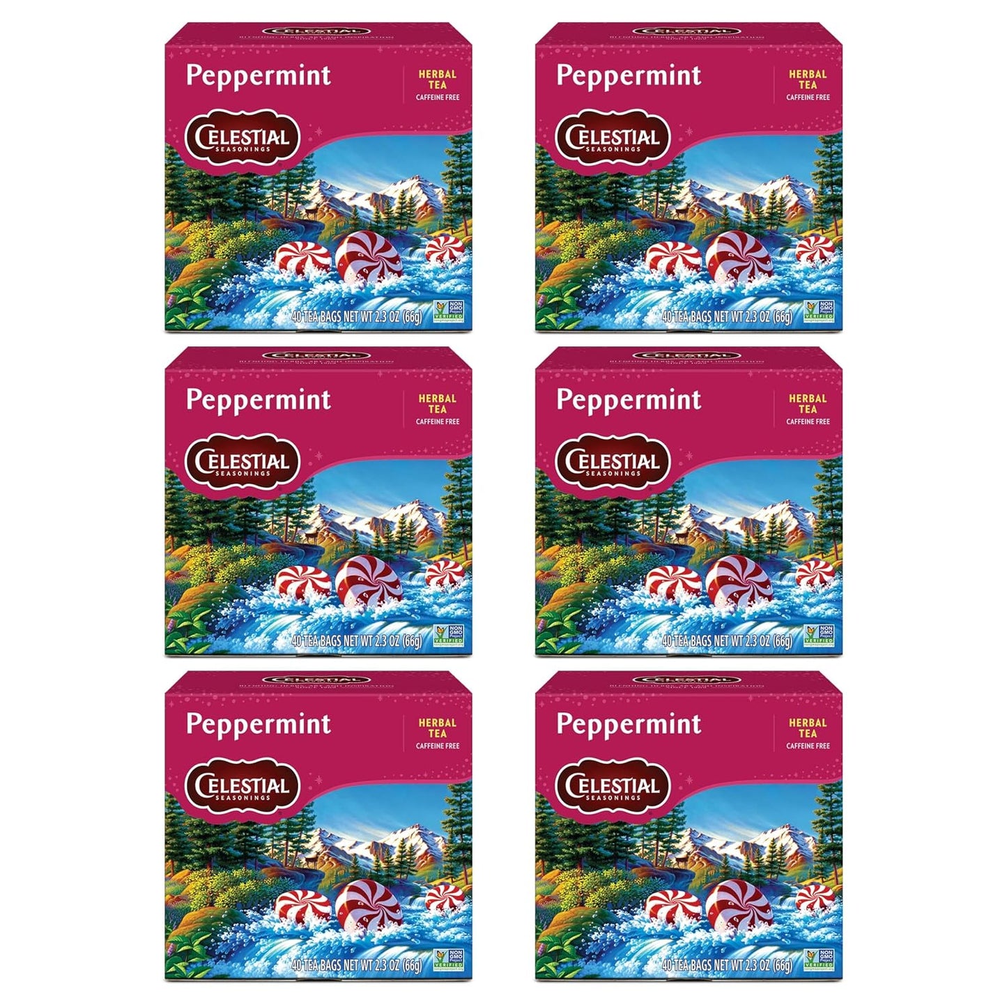 Celestial Seasonings Chamomile Tea Bags - Honey Vanilla Herbal Tea, Caffeine Free, 20 Bags Per Box (Pack of 6)