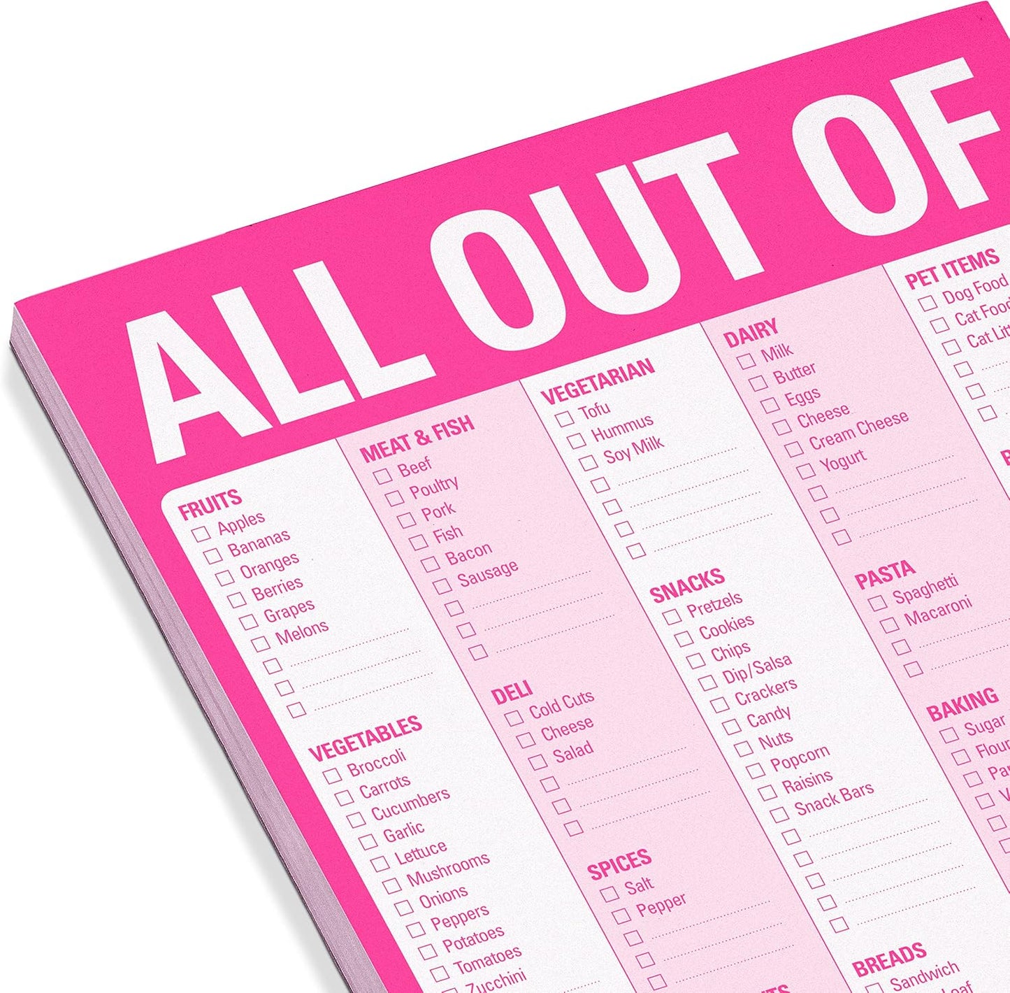 Knock Knock All Out Of Grocery List Note Pad, 6 x 9-inches (Blue)