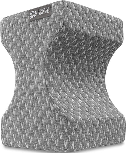 5 STARS UNITED Knee Pillow for Side Sleepers - Hip Pain Relief, Memory Foam Leg Cushion for Side Sleeping - Between Legs Pillow for Sciatica & Lower Back Pain, White