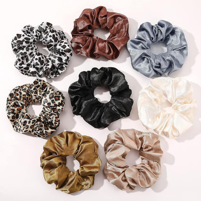 16 Pcs Scrunchies for Women - Black Satin Silk Scrunchies for Girls Hair Ties Elastics Bands Ponytail Holder Hair Accessories