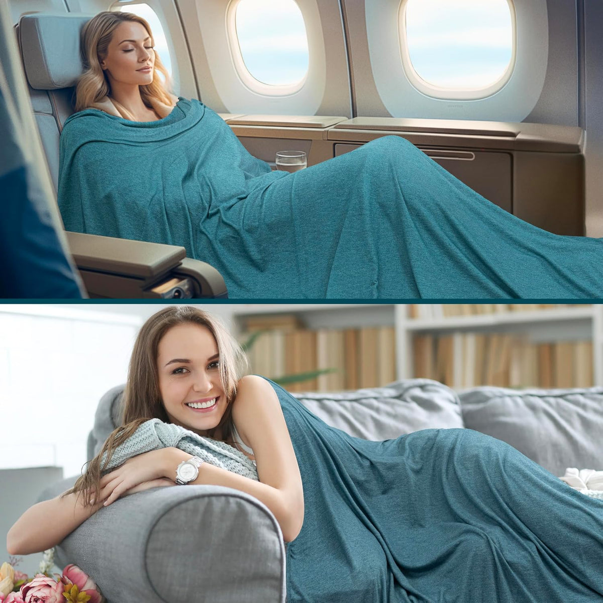 PAVILIA Travel Blanket Airplane Compact with Bag Lightweight, Purple
