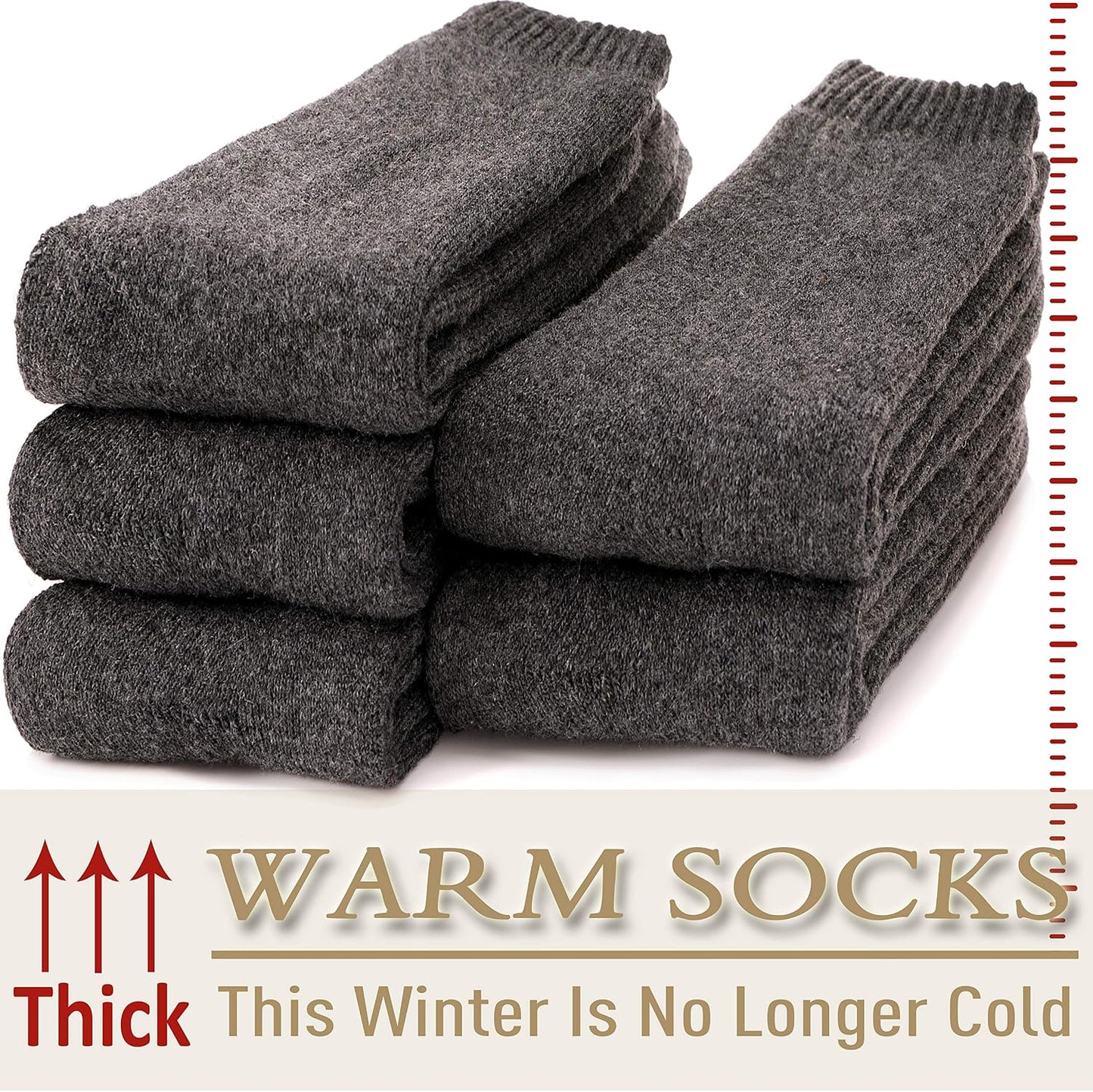 EBMORE Merino Wool Socks for Women Hiking Thermal Warm Winter Thick Boot Cozy Crew Comfy Work Socks for Ladies 5 Pairs