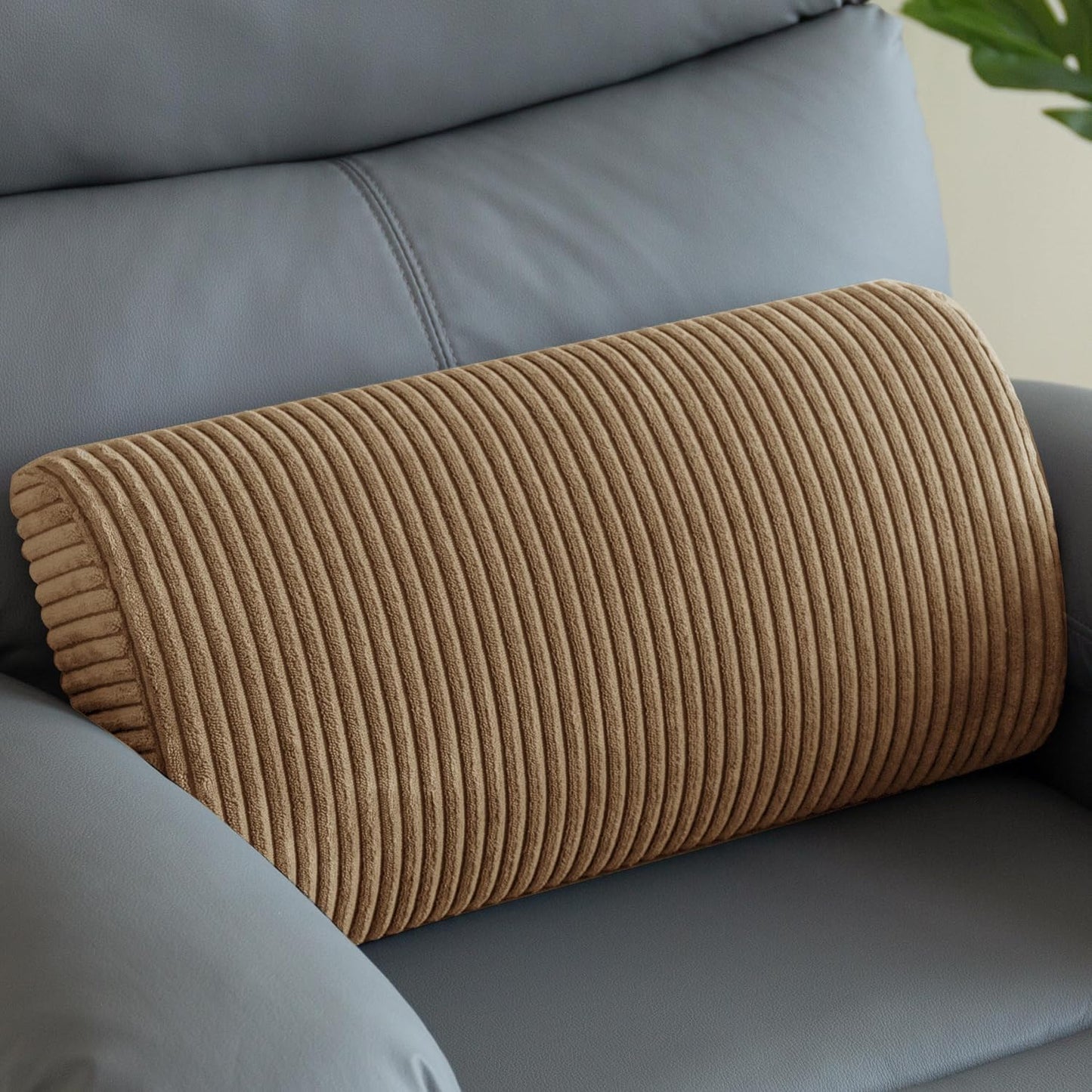 HIGOGOGO Lumbar Support Pillow for Recliner Chair/Accent Chair/Couch, Memory Foam Back Support Cushion for Elderly, Recliner Cushions for Back Rest, Pain Relief, Reading, Washable Cover, Dark Grey
