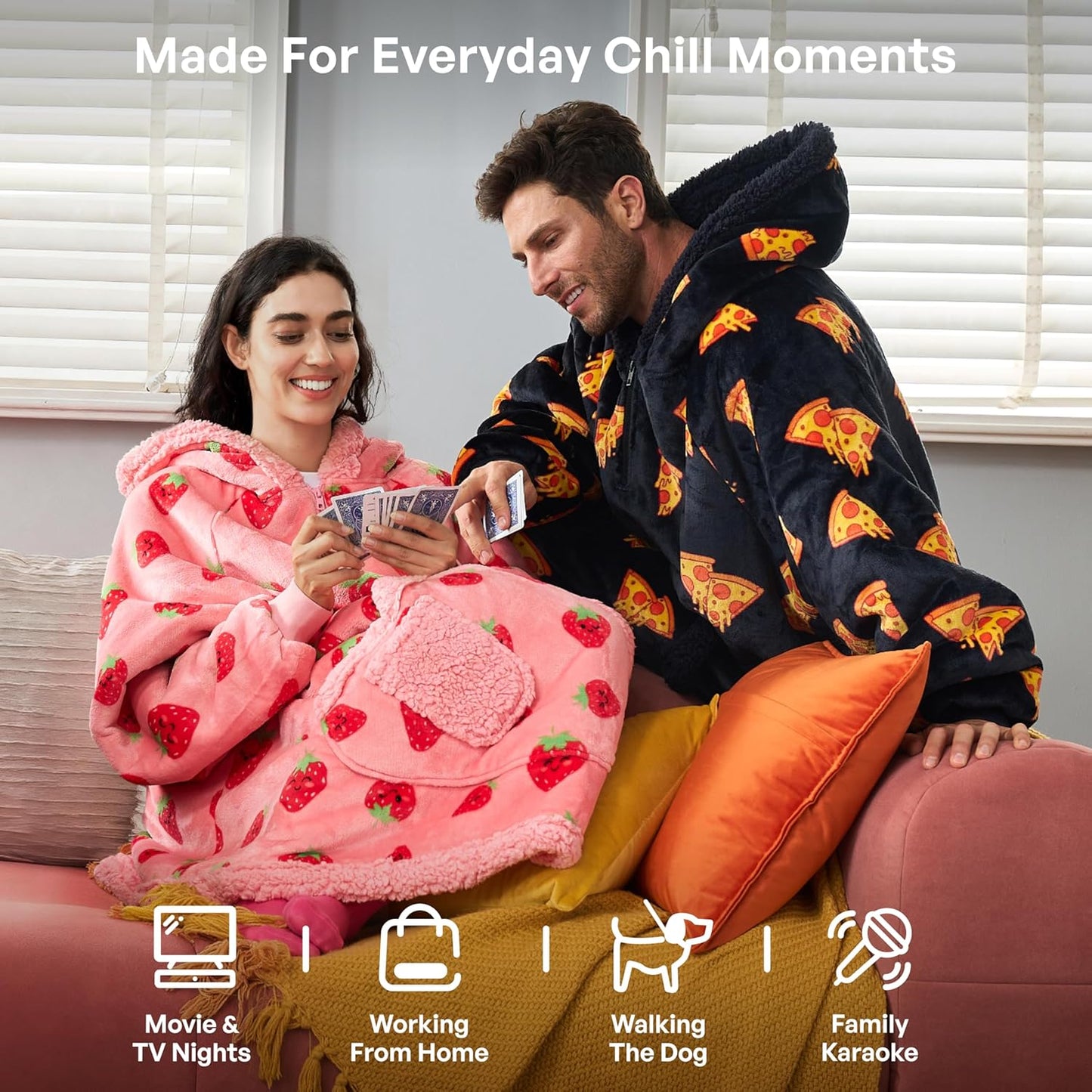 Giggling Getup Wearable Blanket Hoodie for Adults Gifts for Teen Girls Sister Women Sherpa Fleece Printed Hooded Blanket Sweatshirt Warm Cozy with Pocket & Sleeves Beige Cat