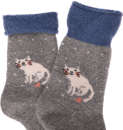 EBMORE Merino Wool Socks for Women Hiking Thermal Warm Winter Thick Boot Cozy Crew Comfy Work Socks for Ladies 5 Pairs