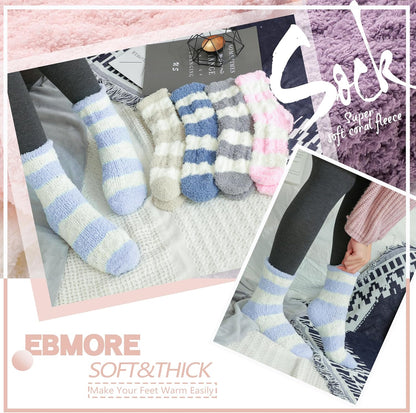 EBMORE Womens Fuzzy Socks Slipper Fluffy Cozy Comfy Cabin Plush Warm Winter Sleep Home Soft Socks