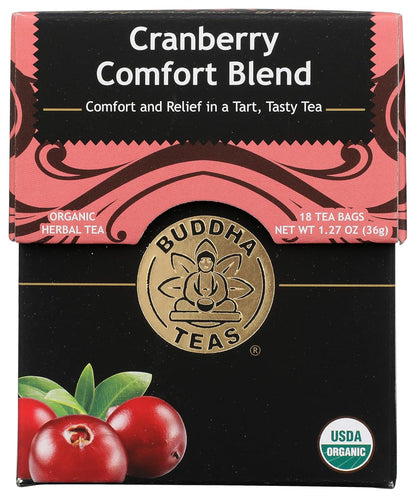 Buddha Teas Organic Cranberry Comfort Blend - Herbal Tea, Caffeine Free