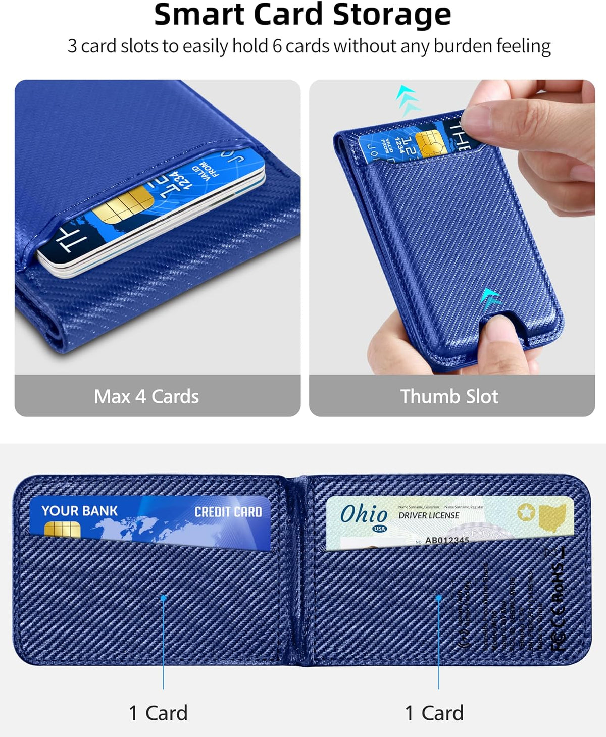 ExtreLife for Magsafe Wallet, Works with Apple Find My, 6 Cards Holder