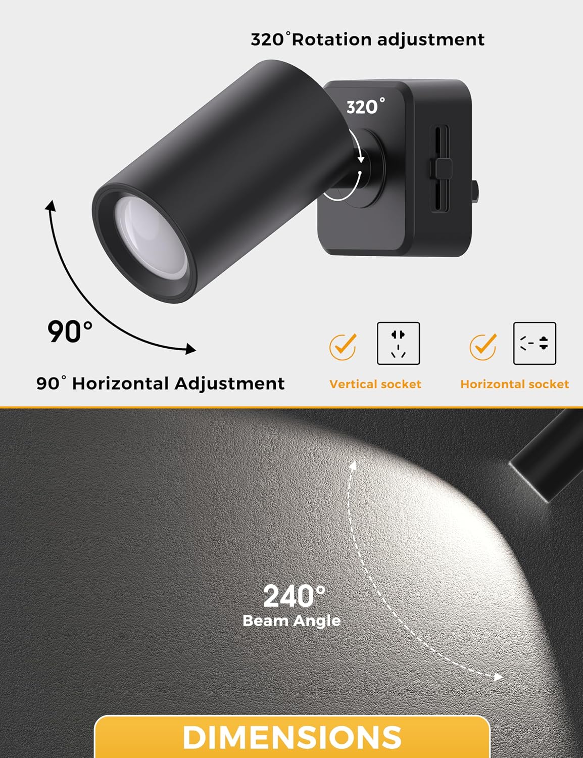L LOHAS LED Night Lights Plug into Wall, [2-Pack] Rotatable Night Lights with Dusk to Dawn Sensor, 0-100 LM Brightness Adjustable,2000K Amber Nightlight for Adults Bathroom Hallway Stairs