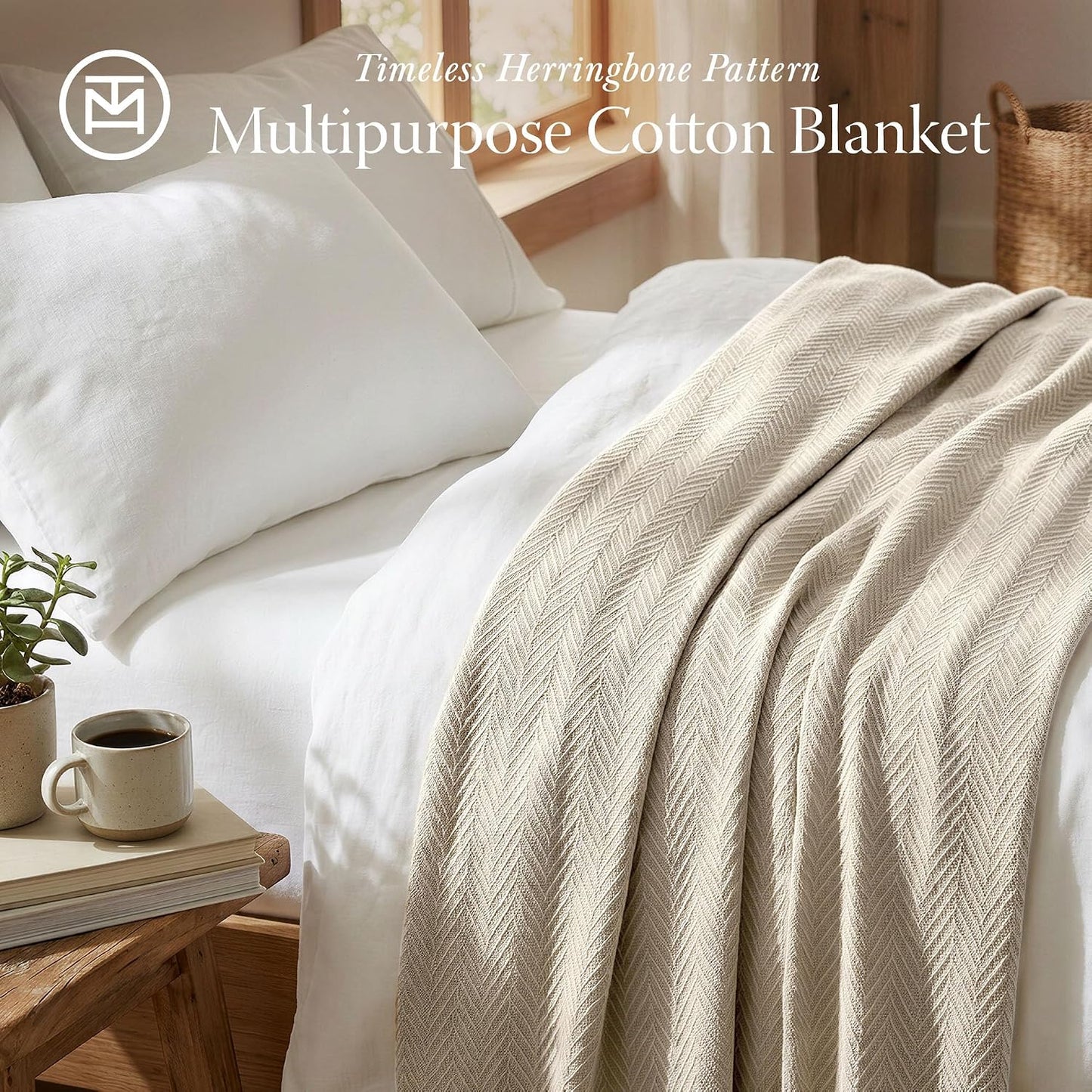 Threadmill Travel Blanket Cotton Viscose from Bamboo - Airplane Premium Soft Flight Grey Throw Blanket in Cloth Bag (Grey Color) Compact & Portable Blanket for Travel, Car, Picnic & Camping