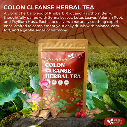FreshDrinkUS, Premium Colon Cleanse Tea, 60 Count, Caffeine Free, Vegan