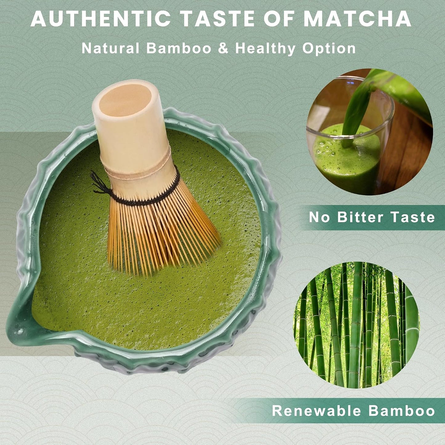 Matcha Whisk Set, Ceramic Matcha Set Includes Matcha Bowl, Matcha Whisk (Chasen) and Holder, Sifter, Bamboo Scoop & Spoon - 6 Pcs Matcha Kit for Matcha Lovers White