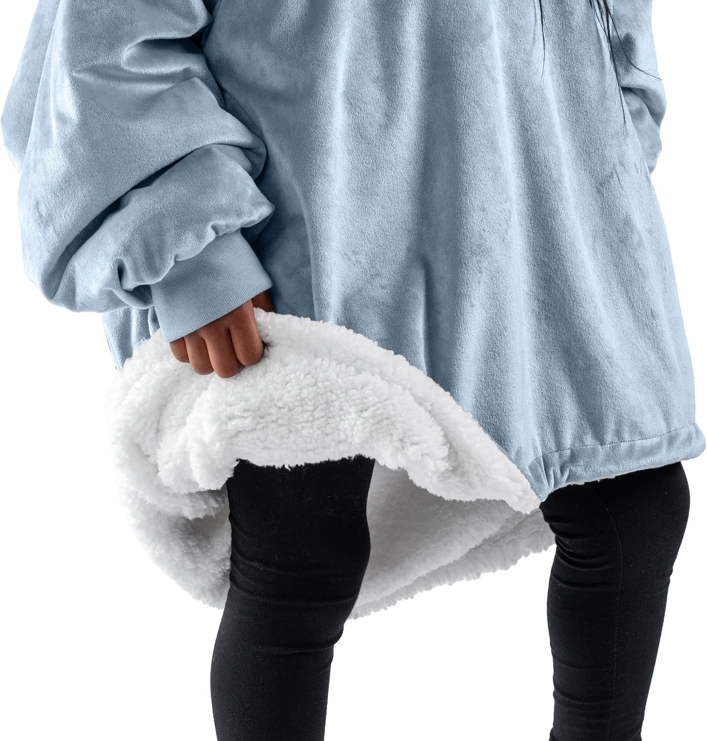 Bare Home Wearable Blanket Hoodie - Soft Plush Sherpa - Warm and Cozy - Oversized Wearable Blanket