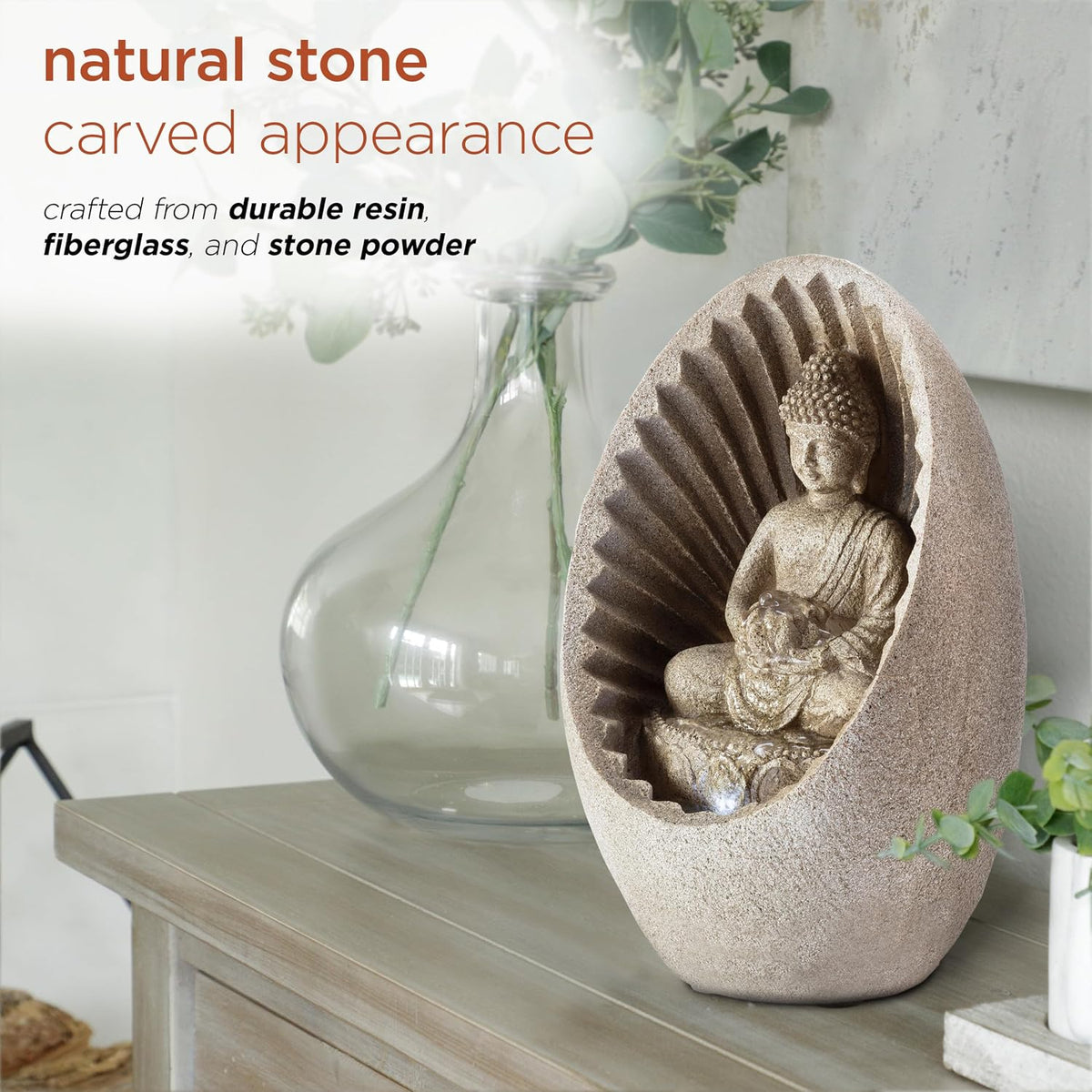 Alpine Corporation WIN1138 13" Indoor Tabletop Tiering Bowls Water Fountain with LED Lights – Cascading Water Feature for Home, Office, Meditation, and Relaxation, Dark Gray