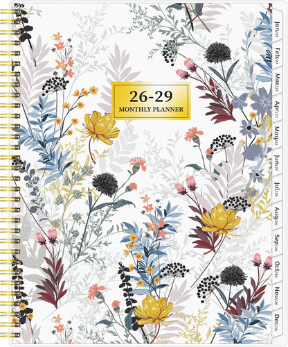 Monthly Planner 2026-2029, 36 Months Calendar Planner 2026-2029 from Jul 2026 – Jun 2029, 8.5'' x 11'' with Ruled Spread, Flexible Cover, Spiral Wirebound, Pocket, Coated Tabs, Notes ＆ Habit Tracker