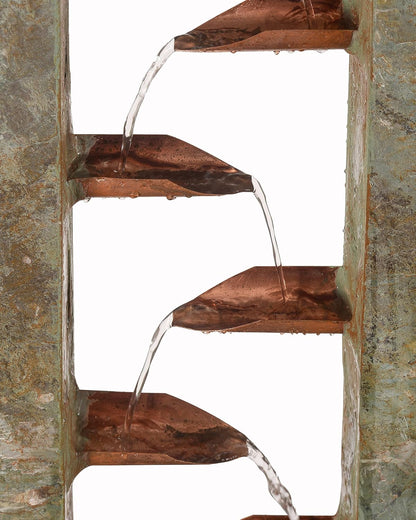 Kenroy Home Spillway Rustic Indoor Table Fountain, Slate and Copper, 19 Inch Height, 10 Inch Width, 6 Inch Depth