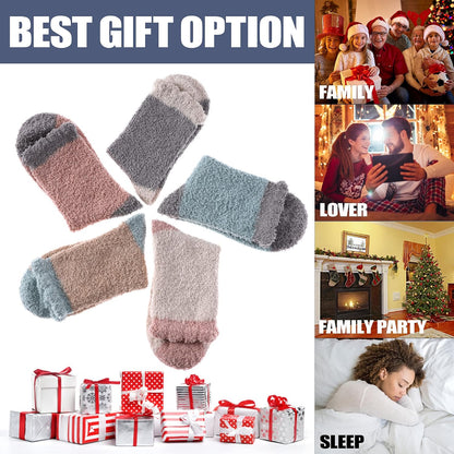 CHOWISH Womens Fuzzy Slipper Socks Super Soft Microfiber Fluffy Cozy Winter Warm Fuzzy Crew Socks