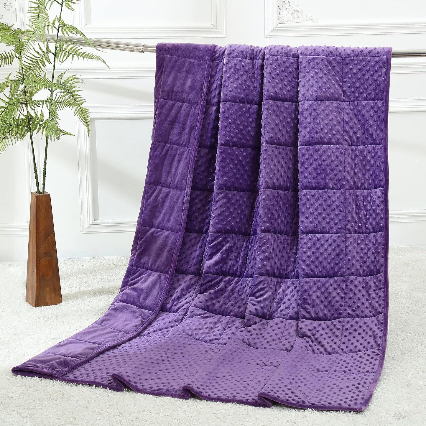 Alomidds Weighted Lap Blanket 7lbs, Cozy Luxury Breathable Weighted Blanket for Adults, Weighted Lap Pad for Travel, Relaxation, Sleeping, Purple, 29" x 24"