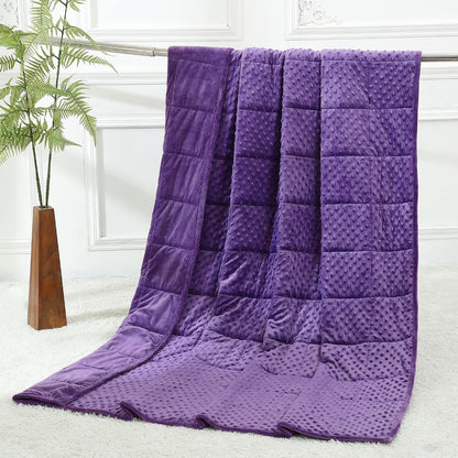 Alomidds Weighted Lap Blanket 7lbs, Cozy Luxury Breathable Weighted Blanket for Adults, Weighted Lap Pad for Travel, Relaxation, Sleeping, Purple, 29" x 24"