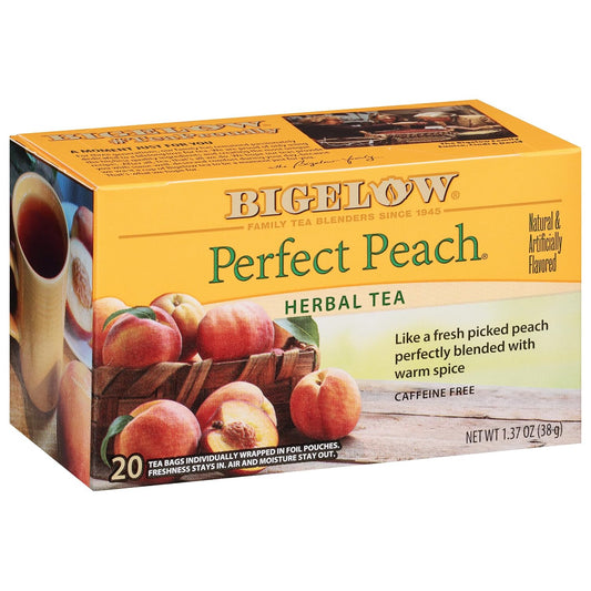 Bigelow Tea Perfect Peach Herbal Tea Bags, 20 Count (Pack of 6)