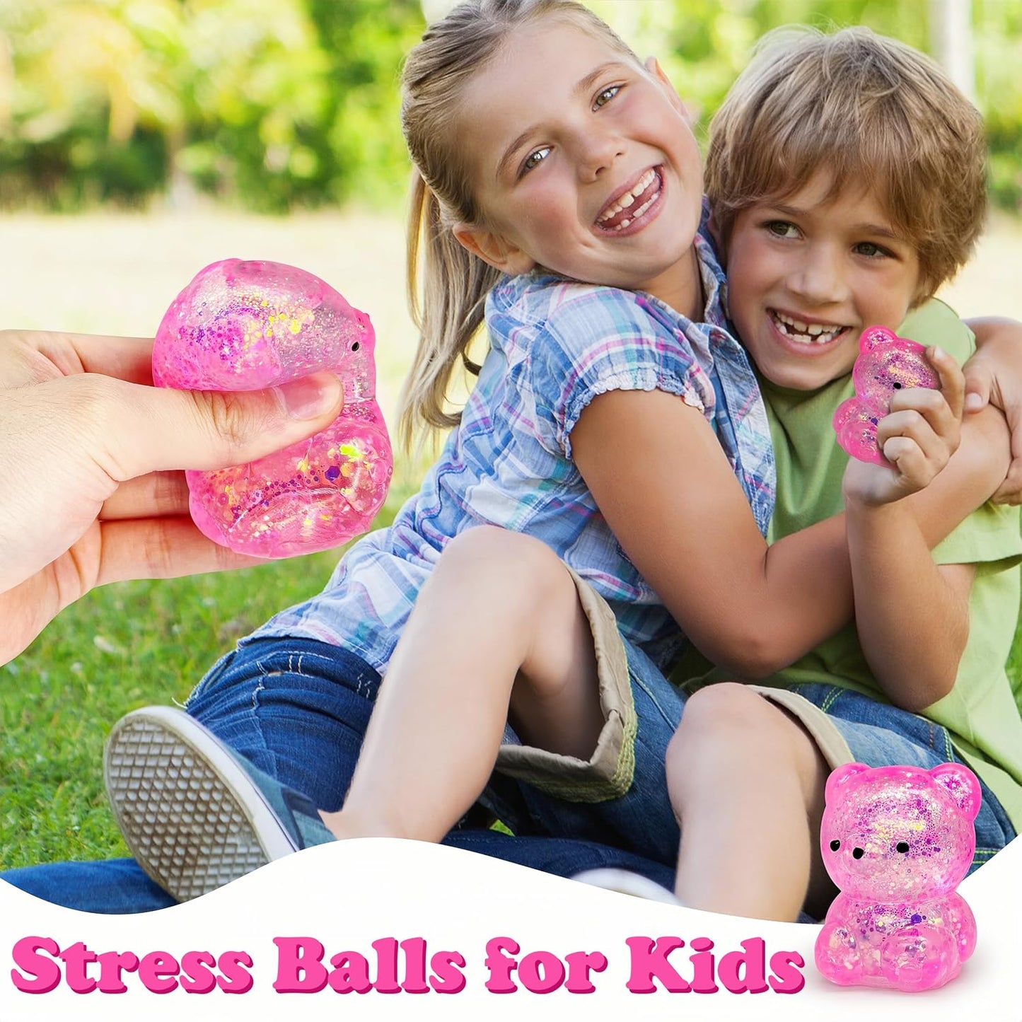 ZTATU Gummy Bear Squishy Fidget Toys (1PCS) Stress Balls for Adults Sugar Stress Ball，Sensory Toys Squishy Ball, Stress Relief Toy Squeeze Ball Party Favors for Kids, Easter Basket Stuffers