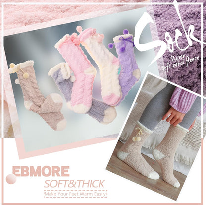 EBMORE Womens Fuzzy Socks Slipper Fluffy Cozy Comfy Cabin Plush Warm Winter Sleep Home Soft Socks