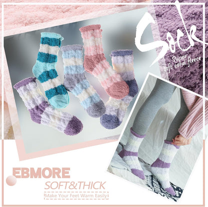 EBMORE Womens Fuzzy Socks Slipper Fluffy Cozy Comfy Cabin Plush Warm Winter Sleep Home Soft Socks