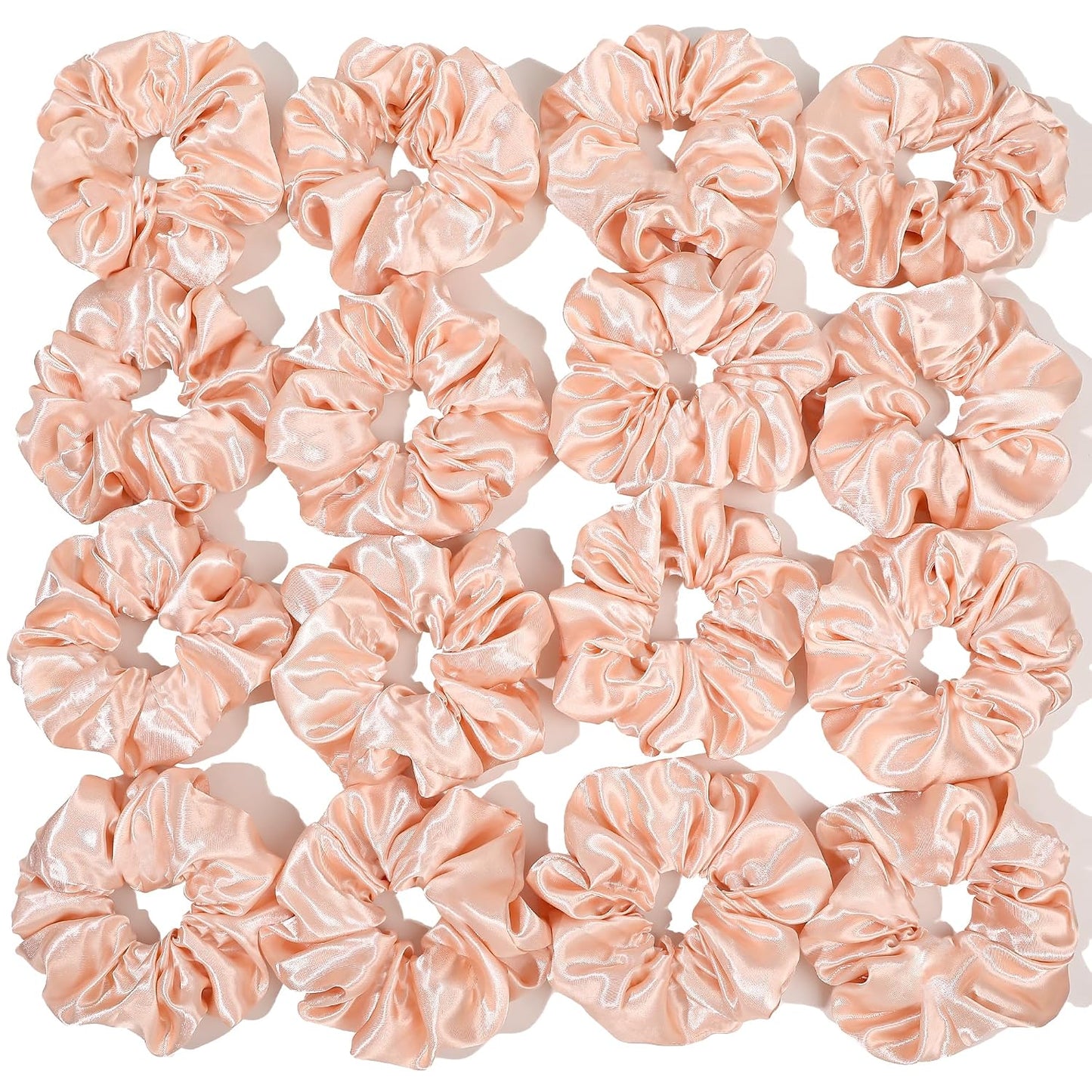 16 Pcs Scrunchies for Women - Black Satin Silk Scrunchies for Girls Hair Ties Elastics Bands Ponytail Holder Hair Accessories