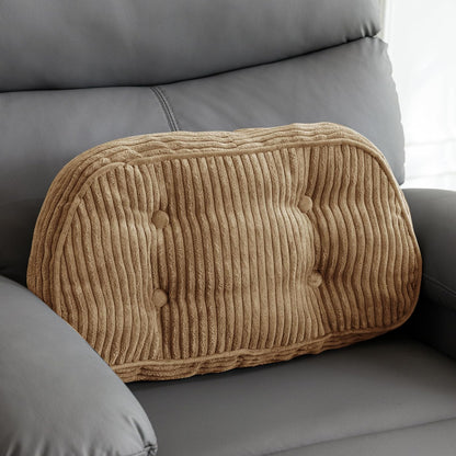 HIGOGOGO Lumbar Support Pillow for Recliner Chair/Accent Chair/Couch/Office Chair, Tufted Corduroy Back Support Cushion for Elderly, Recliner Cushions for Back Rest, Pain Relief, Reading, Brown