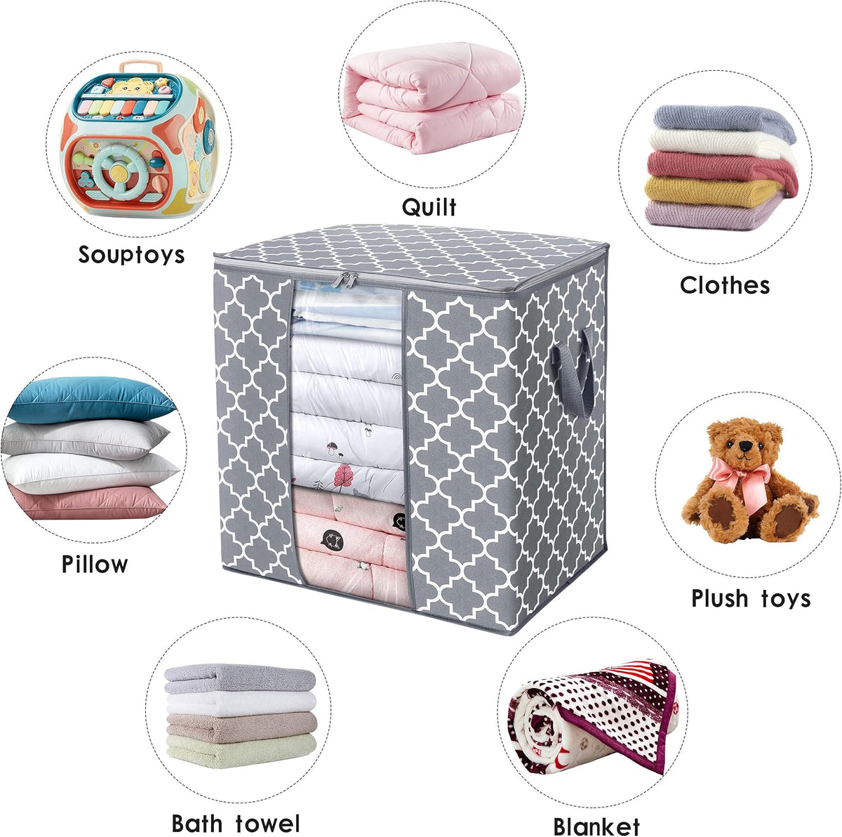 Storage Bags 3 Pack 100L Clothes Organization and Storage Containers
