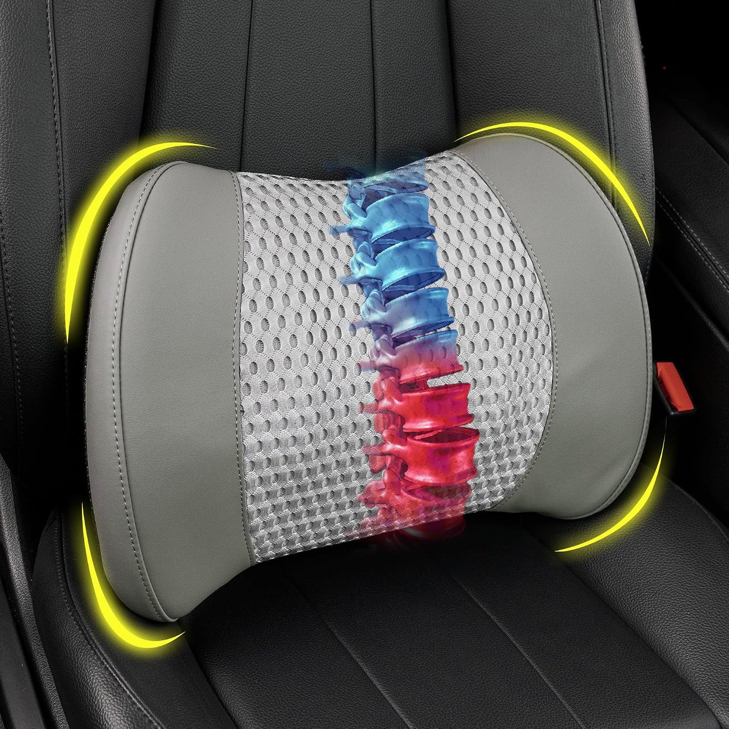 Lofty Aim Lumbar Support Pillow for Car, Car Seat Back Support for Driving | Memory Foam Car Lumbar Support for Driving Seat, Car Back Cushion, Adjustable Straps, Lower Back Pillow, Office Chairs, Black