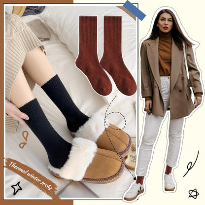 EBMORE 5 Pairs Women Merino Wool Boot Socks Warm Thermal Winter Thick Hiking Cozy Cabin Crew Comfy Socks for Ladies