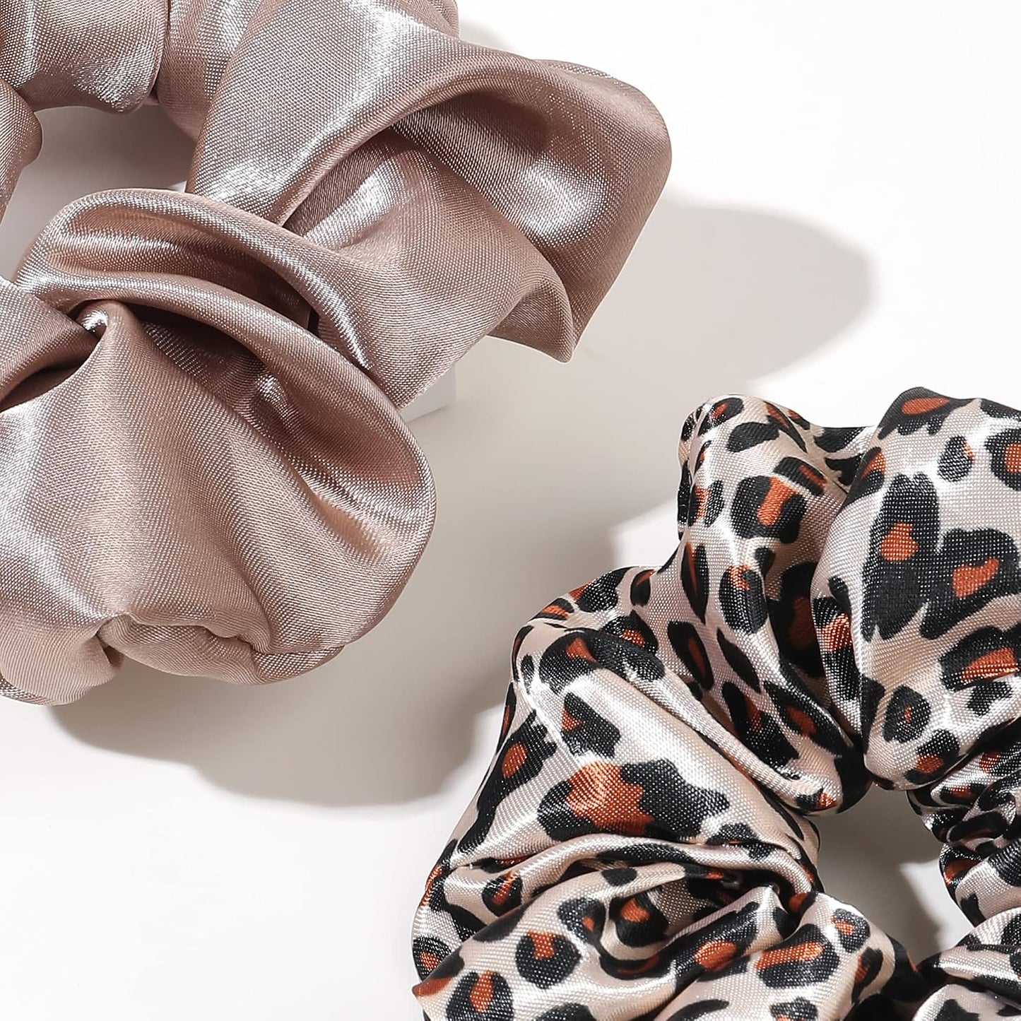 16 Pcs Scrunchies for Women - Black Satin Silk Scrunchies for Girls Hair Ties Elastics Bands Ponytail Holder Hair Accessories