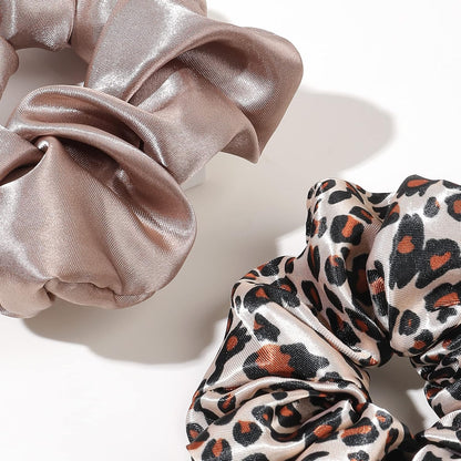 16 Pcs Scrunchies for Women - Black Satin Silk Scrunchies for Girls Hair Ties Elastics Bands Ponytail Holder Hair Accessories