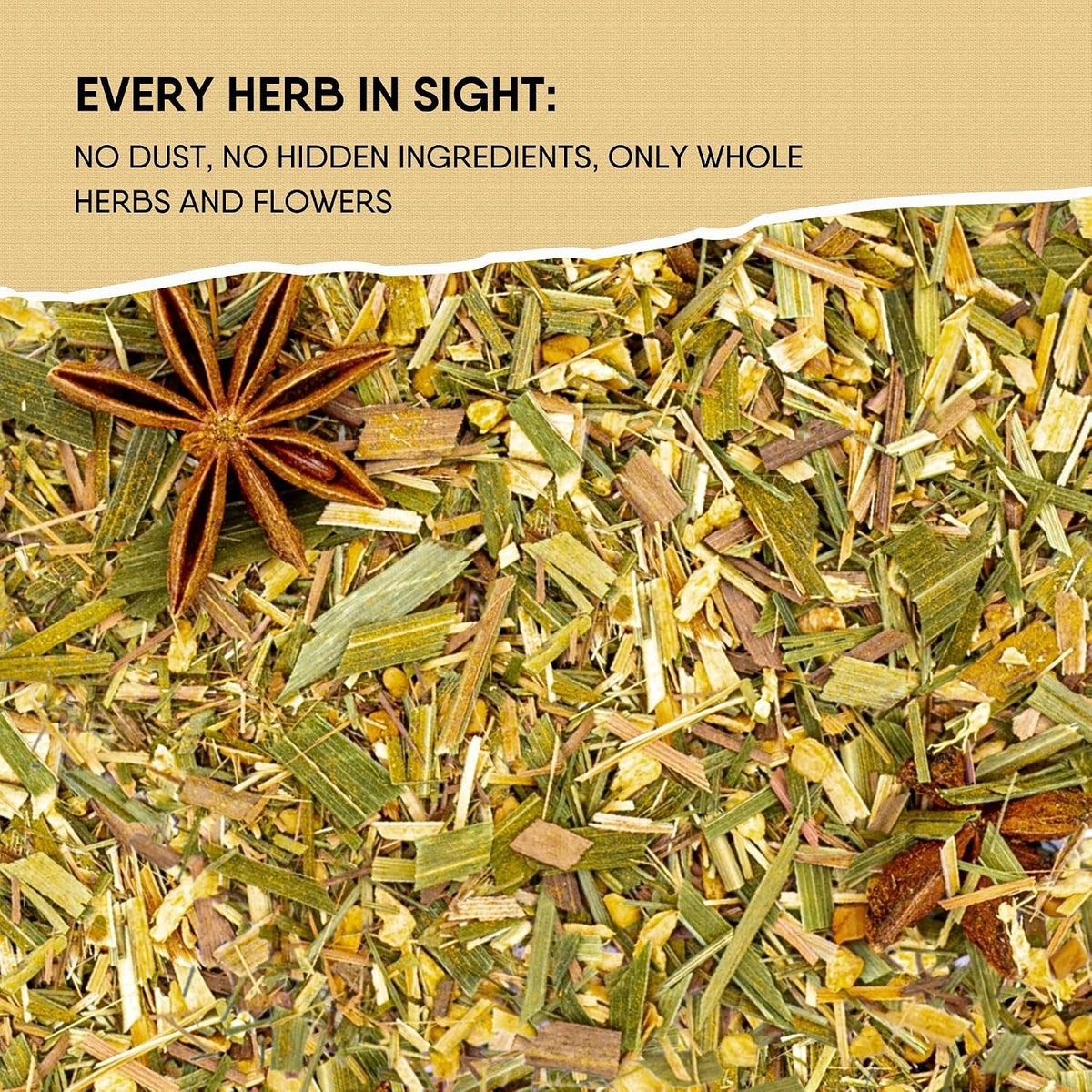 Herbal Tea with Lemongrass, Ginger, Fenugreek, Star Anise, Turmeric, Caffeine Free, Immunity Care Blend