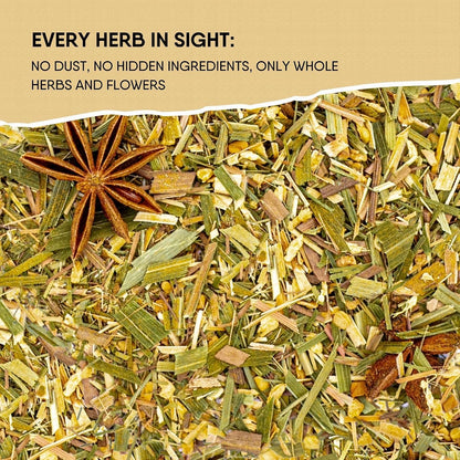 Herbal Tea with Lemongrass, Ginger, Fenugreek, Star Anise, Turmeric, Caffeine Free, Immunity Care Blend