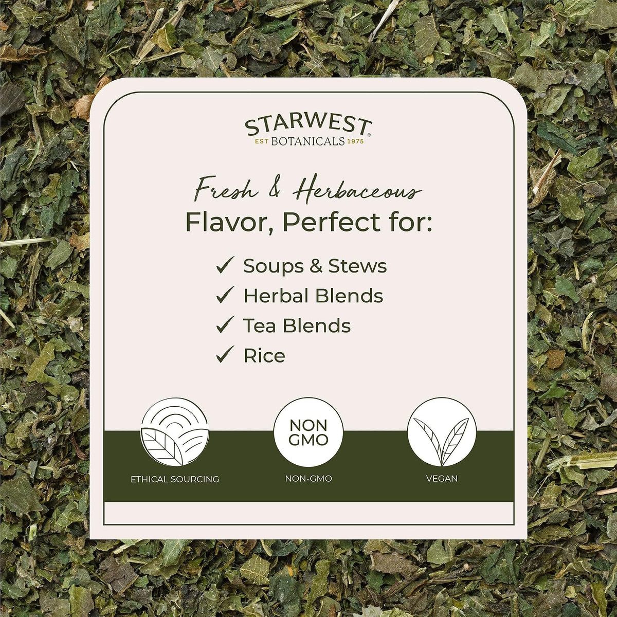 Starwest Botanicals Organic Nettle Leaf, Caffeine Free - Bulk 1 lb Bag