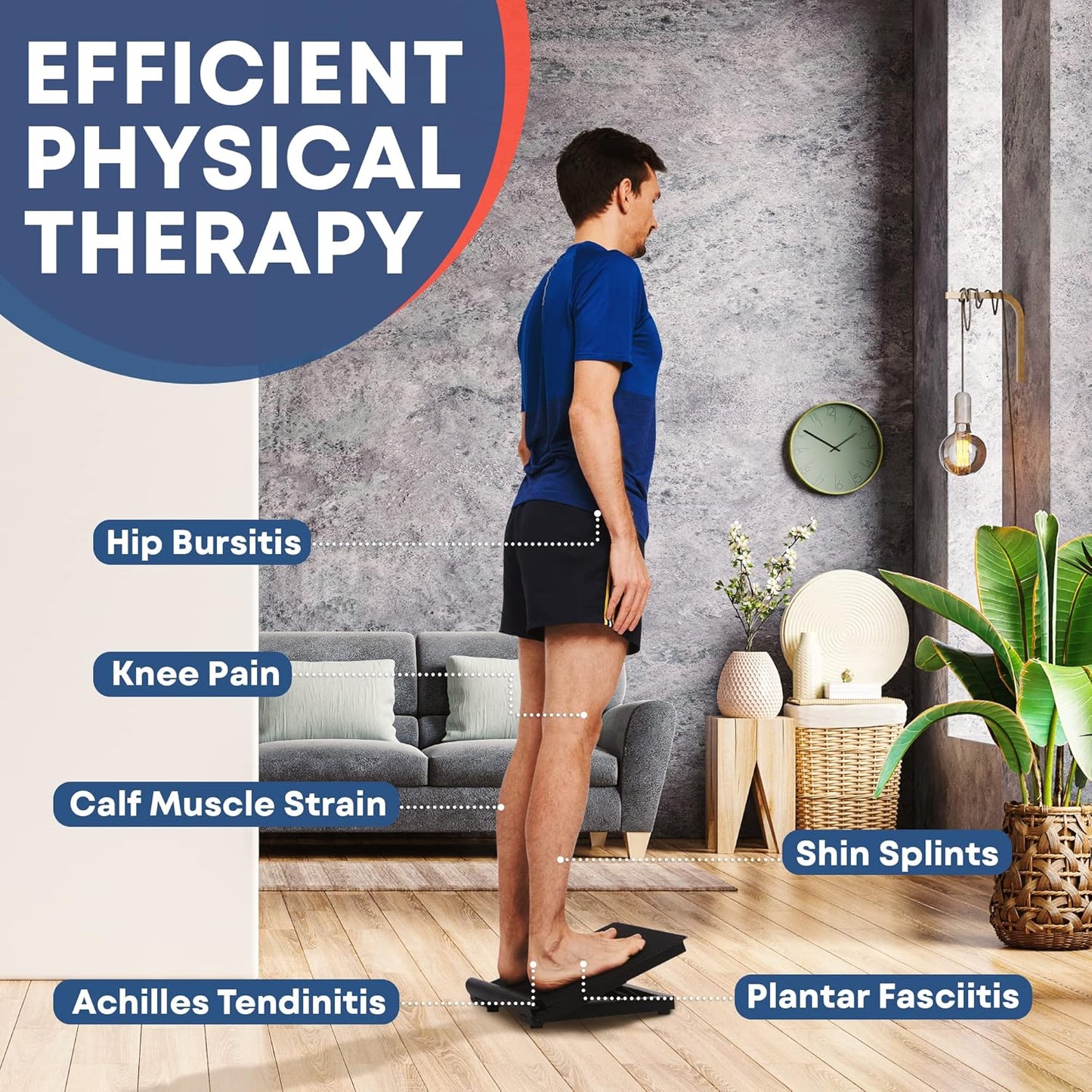 Calf Stretcher Slant Board - Adjustable Slant Board for Calf Stretching, Non-Slip Foot Incline Board - Portable Stretch Board Equipment for Ankle, Achilles Tendon, Knee, Posture Exercise