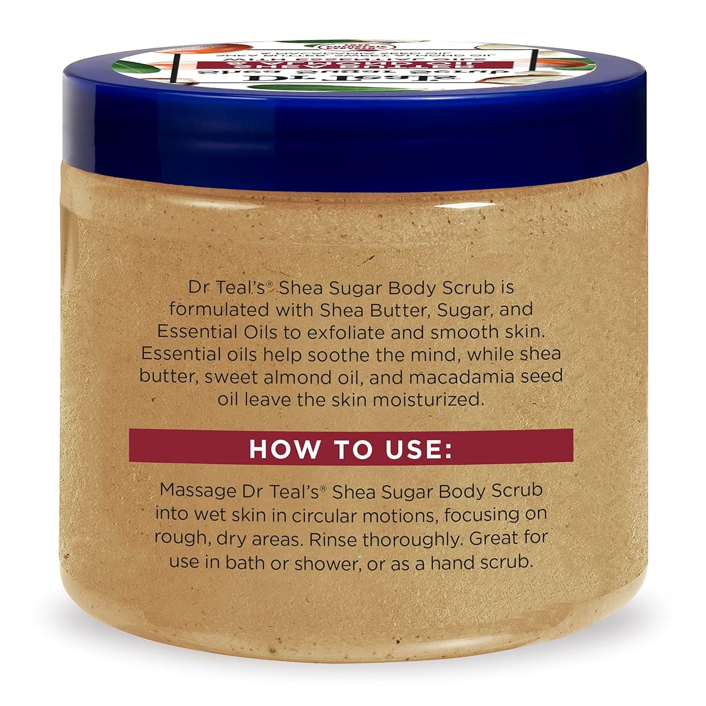 Dr Teal's Shea Sugar Sleep Scrub, with Melatonin, Lavender, & Essential Oils, 19oz (Pack of 3)