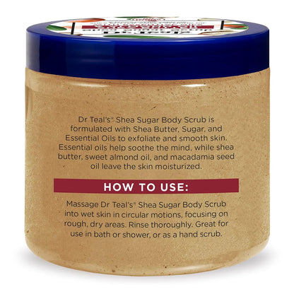 Dr Teal's Shea Sugar Sleep Scrub, with Melatonin, Lavender, & Essential Oils, 19oz (Pack of 3)