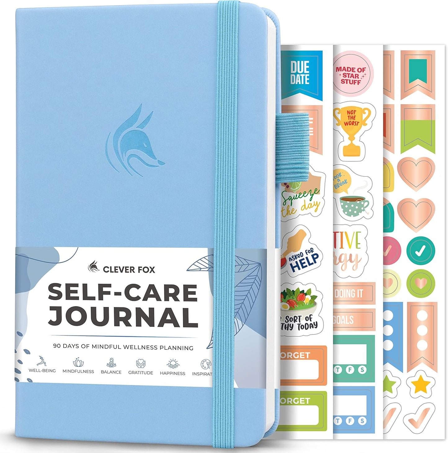 Clever Fox Self-Care Journal – Daily Reflection Notebook – Mental Health & Personal Development Planner, Meditation & Mood Log, A5 (Aquamarine)