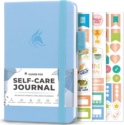 Clever Fox Self-Care Journal – Daily Reflection Notebook – Mental Health & Personal Development Planner, Meditation & Mood Log, A5 (Aquamarine)