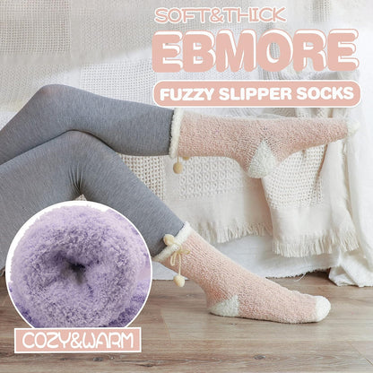 EBMORE Womens Fuzzy Socks Slipper Fluffy Cozy Comfy Cabin Plush Warm Winter Sleep Home Soft Socks