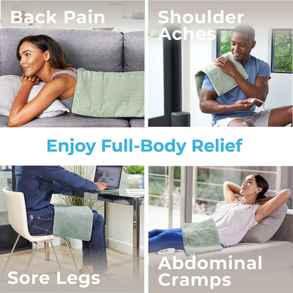 Pure Enrichment® PureRelief® XL Heating Pad - 12" x 24" Electric Heating Pad for Back Pain & Cramps, 6 Heat Settings, Soft Machine Wash Fabric, Auto-Off & Moist Heat (Charcoal Gray)