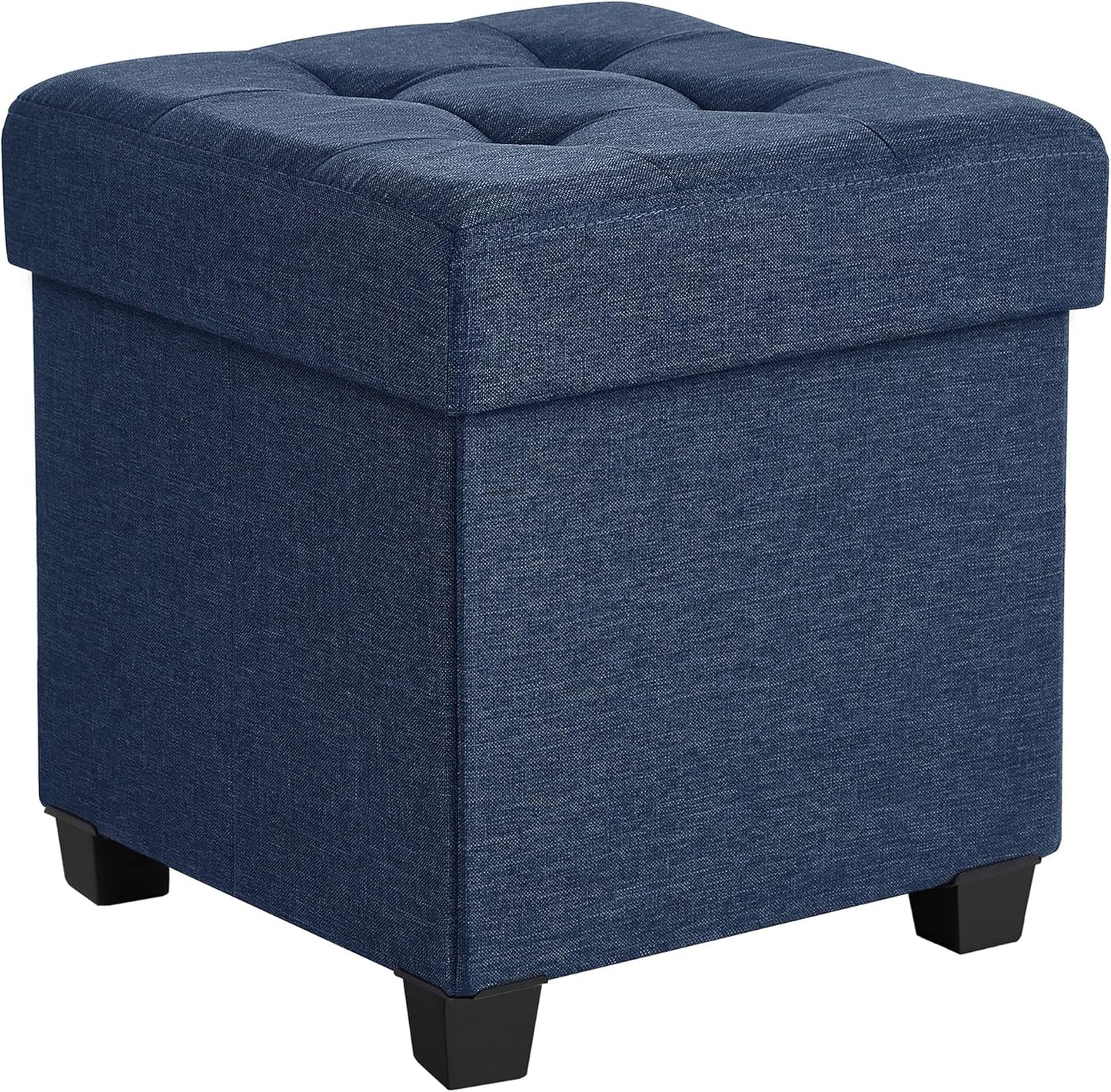 SONGMICS Storage Ottoman, Small Ottoman Foot Rest with Legs, 12.6 x 15.7 x 13.2 Inches Foot Stool, Load up to 660 lb, for Living Room, Bedroom, Dorm, Slate Gray ULSF012G01